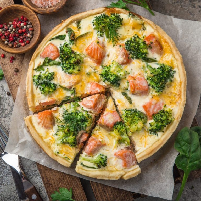 Quiche saumon brocoli - recette légère et raffinée