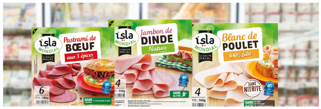 Tranches charcuterie halal Isla Mondial - gamme délice